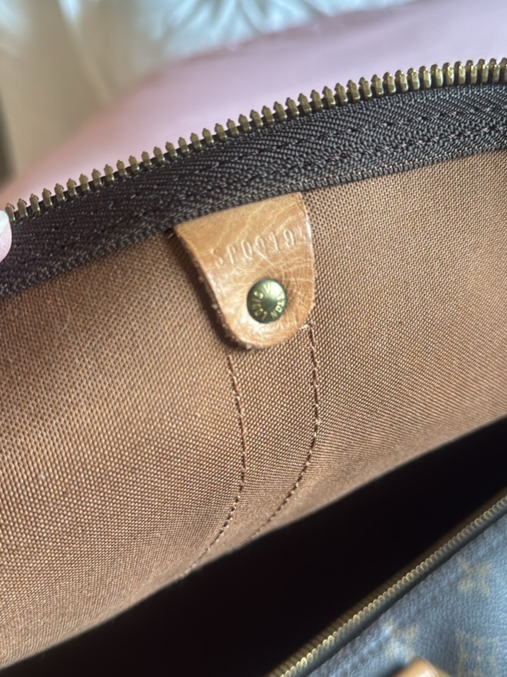 Louis Vuitton Monogram Canvas Duffel Bag with Tan Leather Trim - Picture 5 of 7